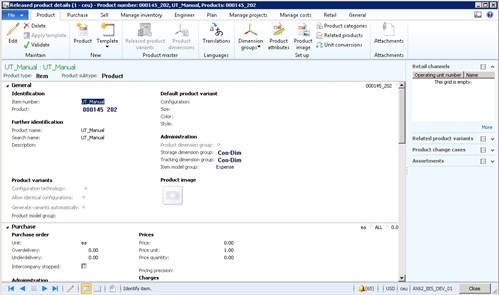 How to create an item in Dynamics AX with Connectivity Studio