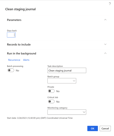 PLM-ERP integration for Dynamics 365- Clean staging journal