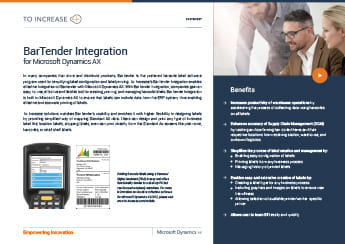 To-Increase BarTender Integration AX - Factsheet